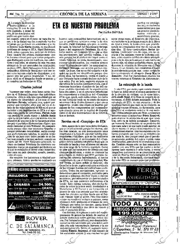 ABC MADRID 01-02-1997 página 74