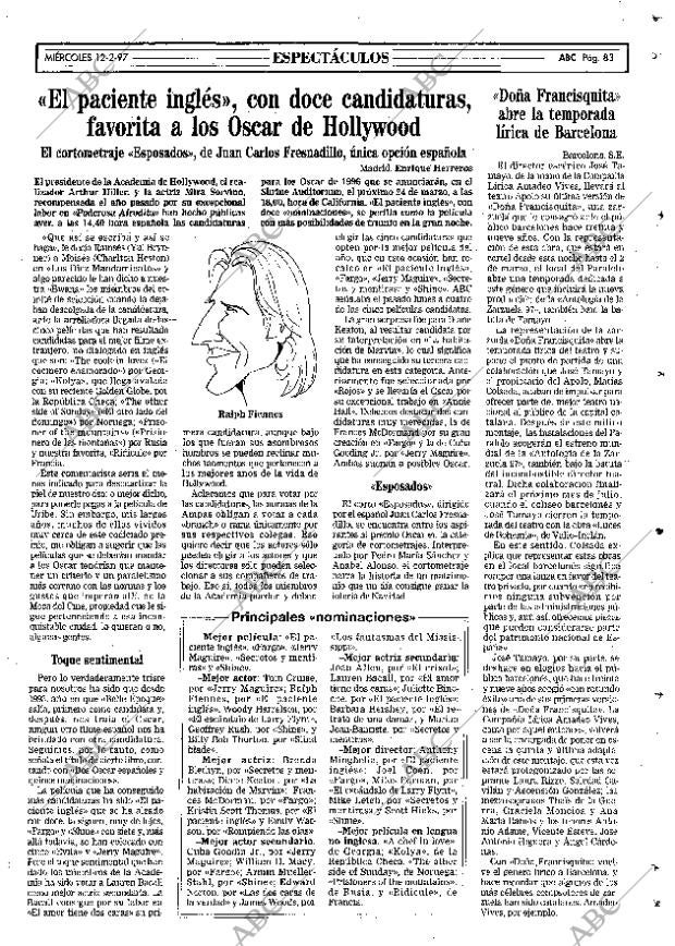 ABC MADRID 12-02-1997 página 83