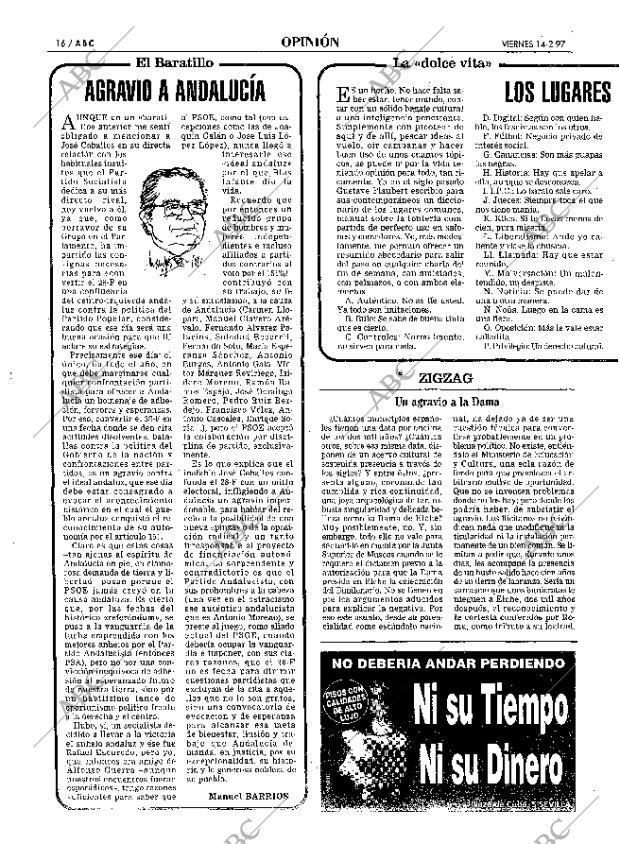 ABC SEVILLA 14-02-1997 página 16