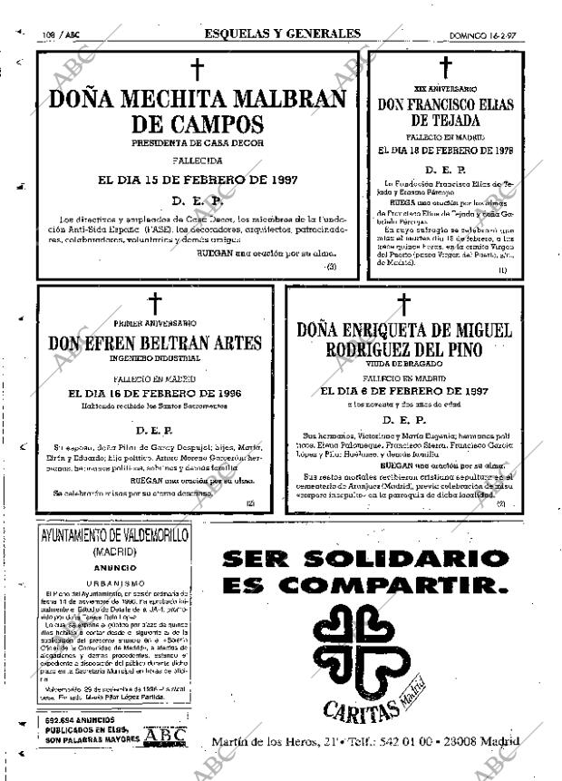 ABC MADRID 16-02-1997 página 108