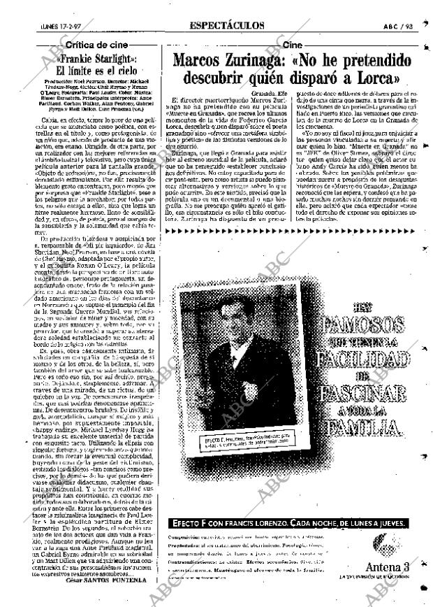ABC MADRID 17-02-1997 página 93
