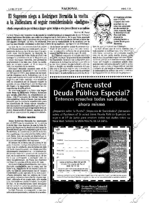 ABC SEVILLA 17-02-1997 página 23