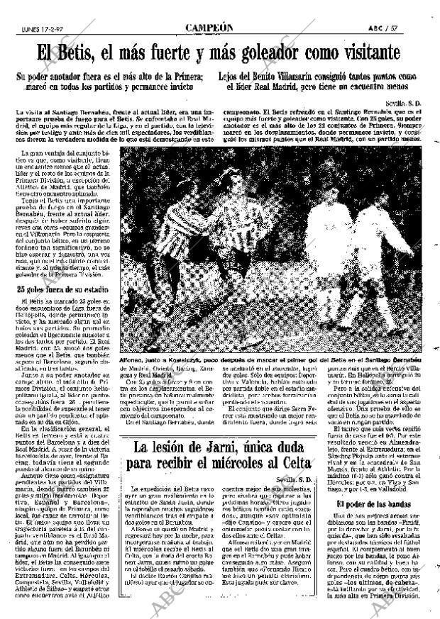 ABC SEVILLA 17-02-1997 página 57