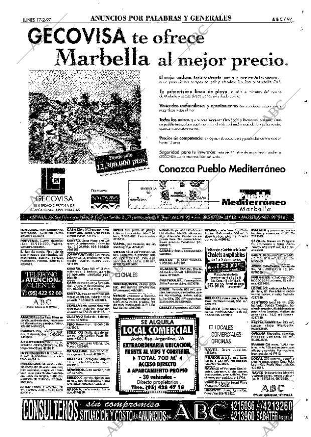 ABC SEVILLA 17-02-1997 página 97