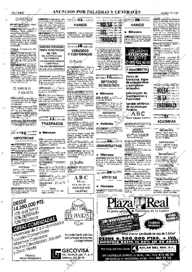 ABC SEVILLA 17-02-1997 página 98