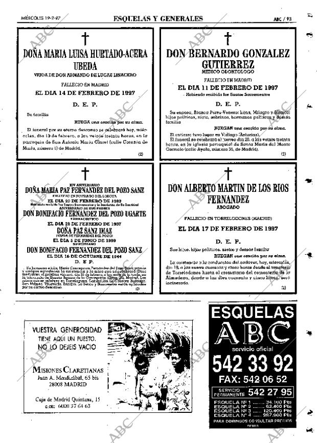 ABC MADRID 19-02-1997 página 93
