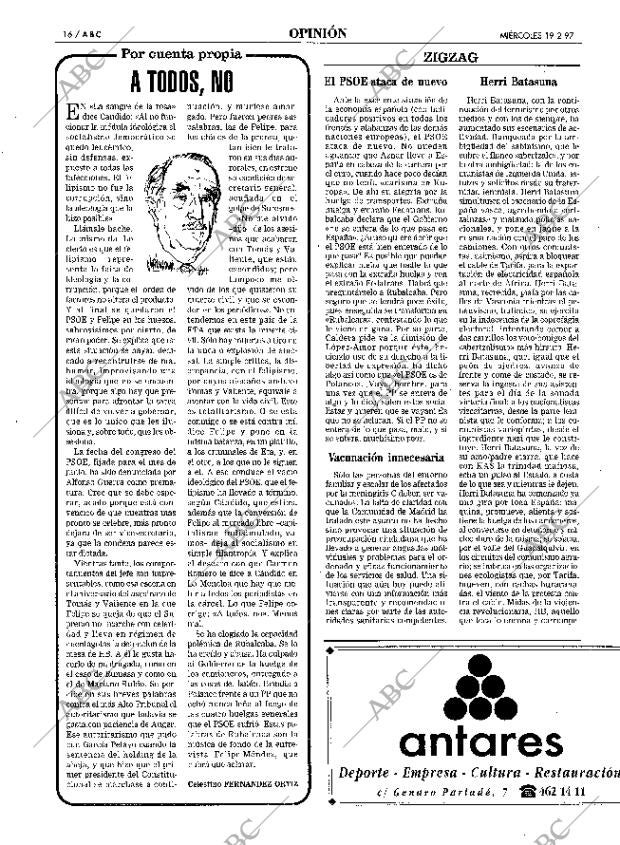 ABC SEVILLA 19-02-1997 página 16