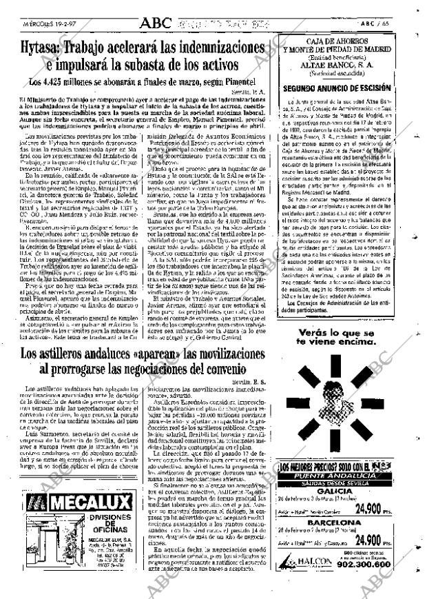 ABC SEVILLA 19-02-1997 página 65