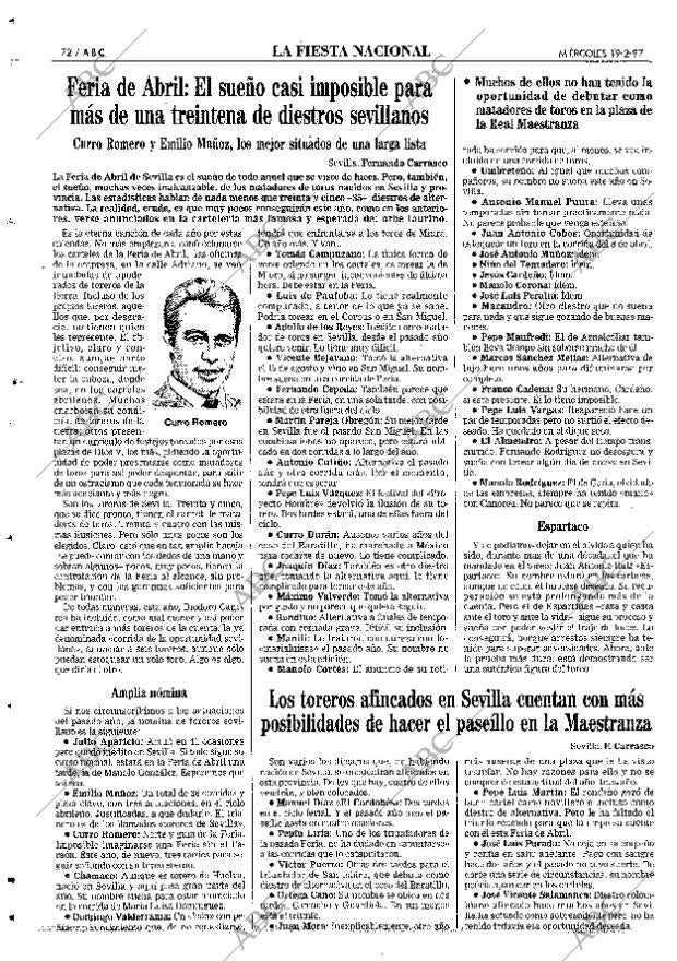 ABC SEVILLA 19-02-1997 página 72