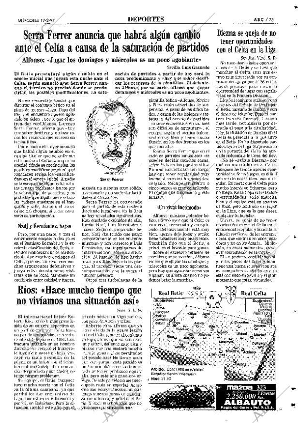 ABC SEVILLA 19-02-1997 página 75