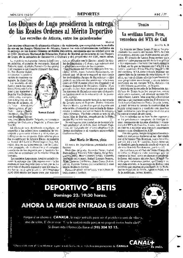 ABC SEVILLA 19-02-1997 página 77
