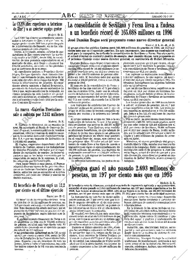 ABC MADRID 22-02-1997 página 40