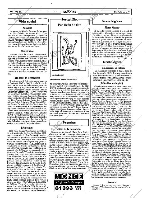 ABC MADRID 22-02-1997 página 56