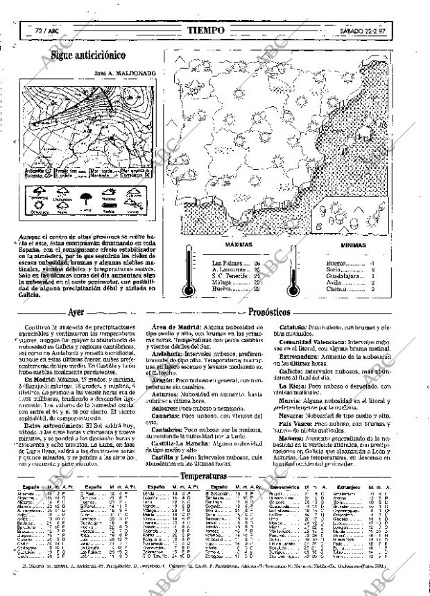 ABC MADRID 22-02-1997 página 72