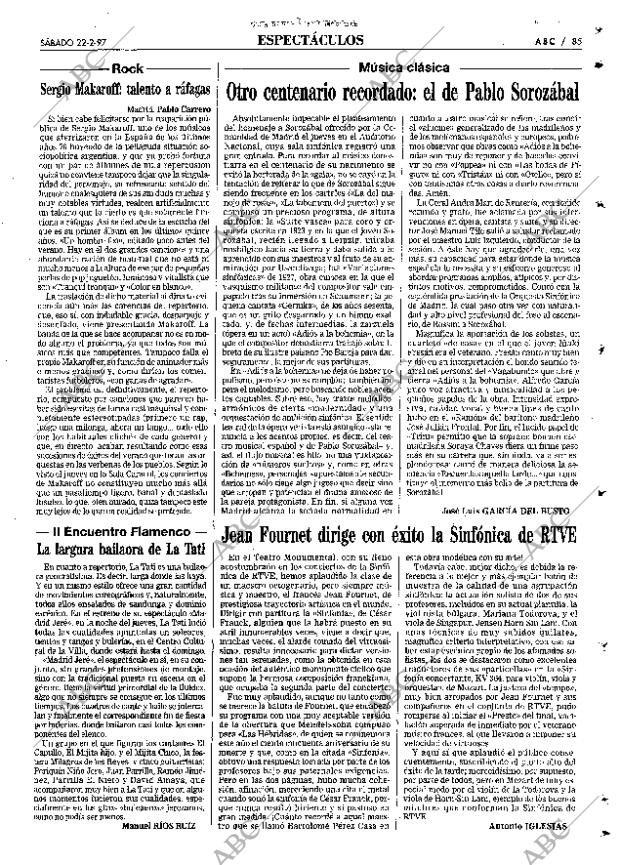 ABC MADRID 22-02-1997 página 85