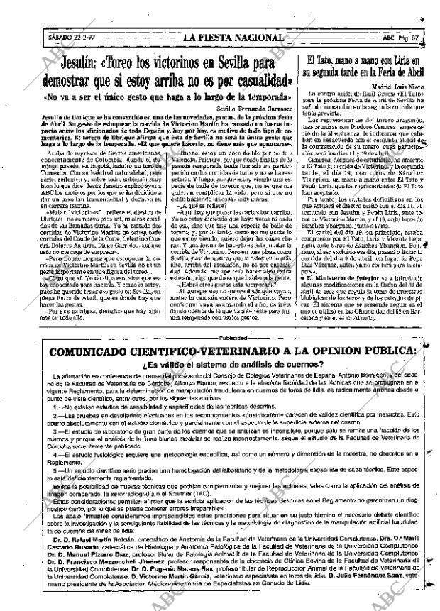 ABC MADRID 22-02-1997 página 87