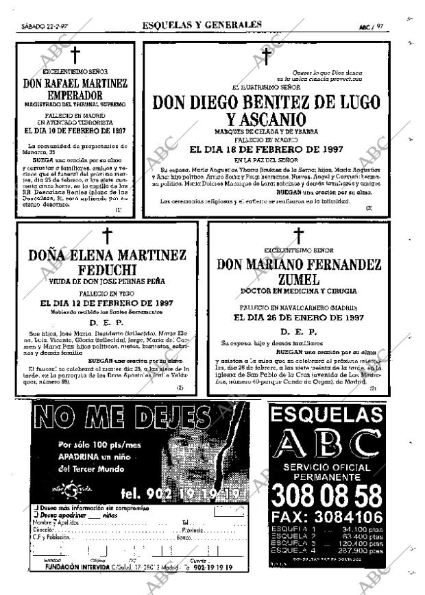 ABC MADRID 22-02-1997 página 97