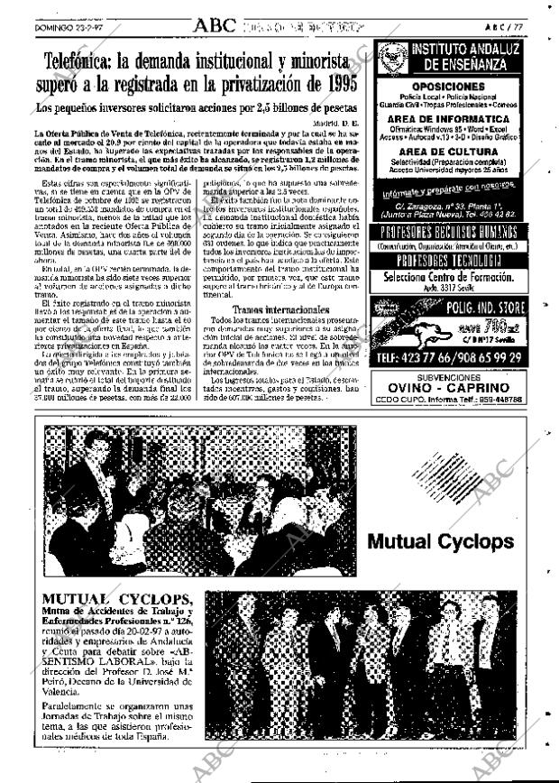 ABC SEVILLA 23-02-1997 página 77