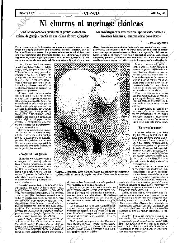 ABC MADRID 24-02-1997 página 49