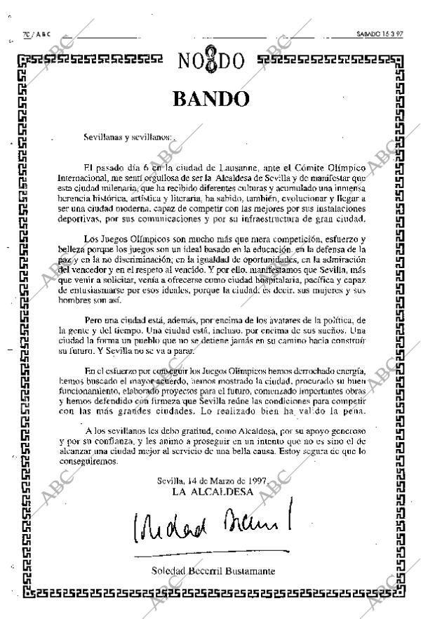 ABC SEVILLA 15-03-1997 página 70