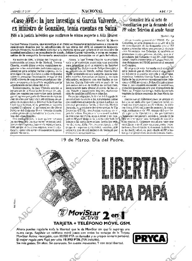 ABC MADRID 17-03-1997 página 29