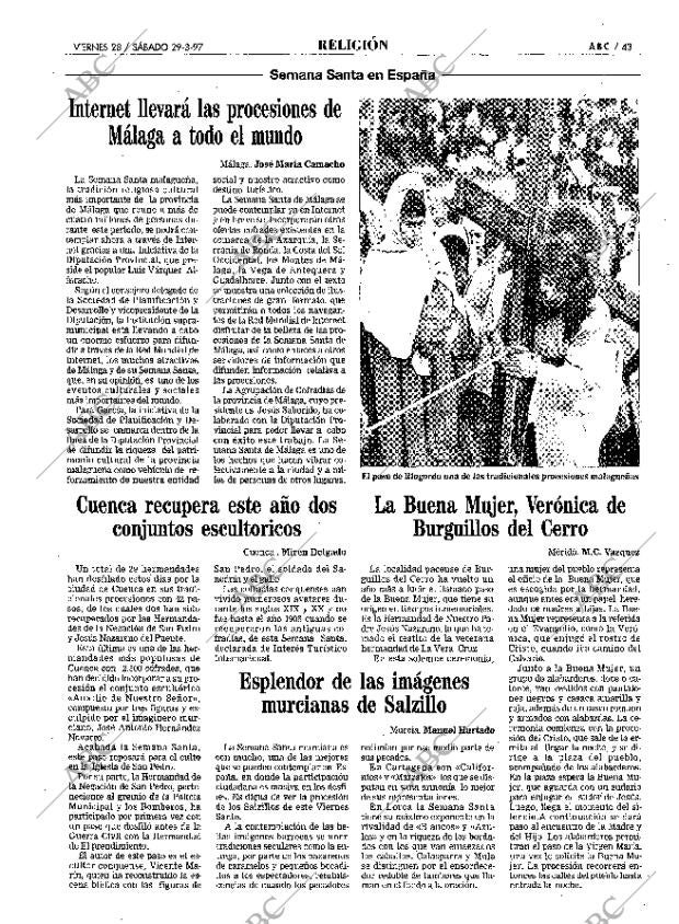 ABC MADRID 28-03-1997 página 43