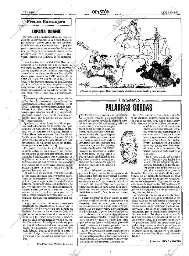 ABC MADRID 10-04-1997 página 22