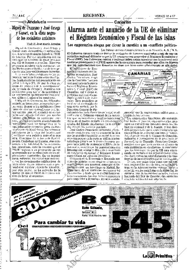 ABC MADRID 18-04-1997 página 74