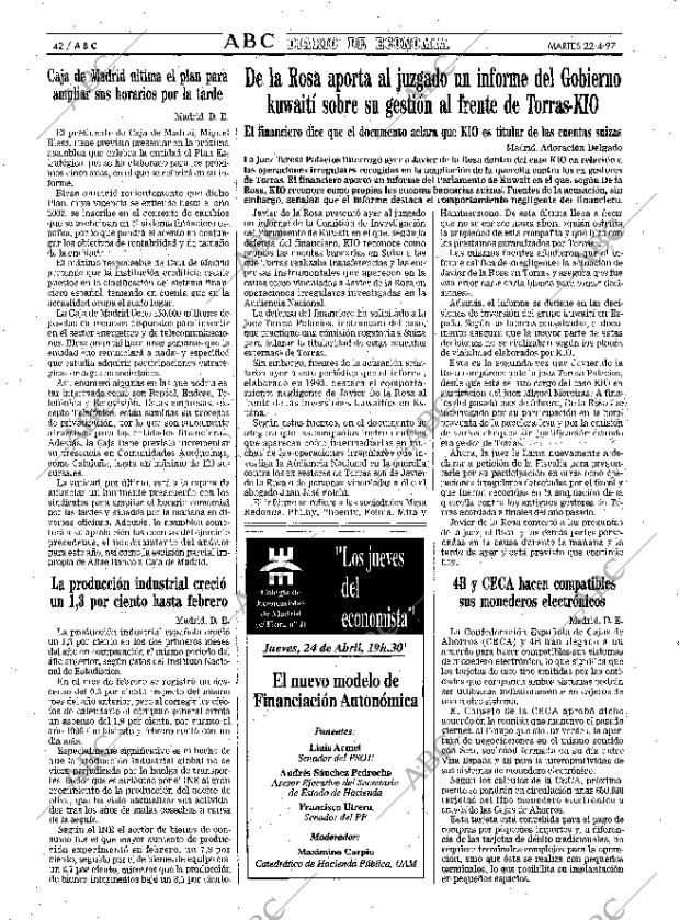 ABC MADRID 22-04-1997 página 42