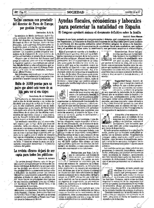 ABC MADRID 22-04-1997 página 52