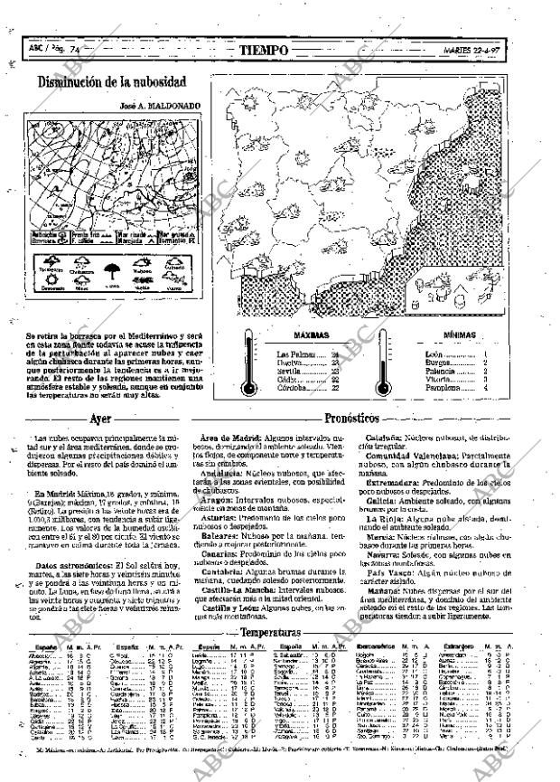 ABC MADRID 22-04-1997 página 74