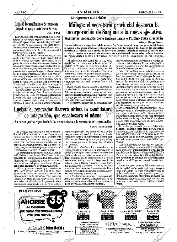 ABC SEVILLA 23-04-1997 página 42