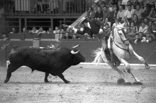 Pablo Hermoso de Mendoza durante una corrida de rejones celebrada en Zaragoza