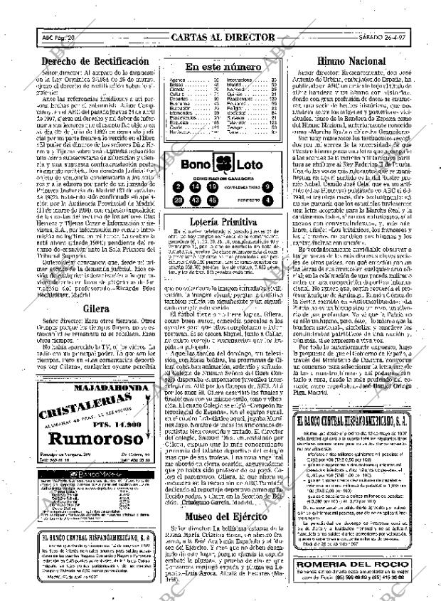 ABC MADRID 26-04-1997 página 20