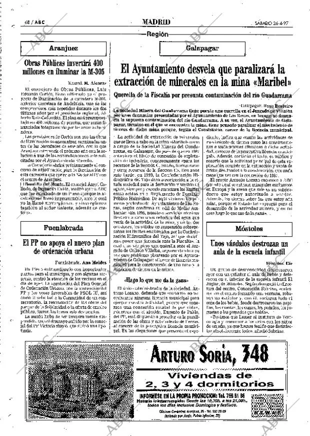 ABC MADRID 26-04-1997 página 68