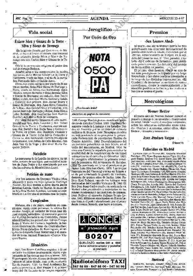 ABC MADRID 30-04-1997 página 70