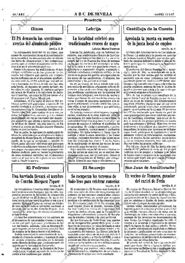 ABC SEVILLA 13-05-1997 página 64