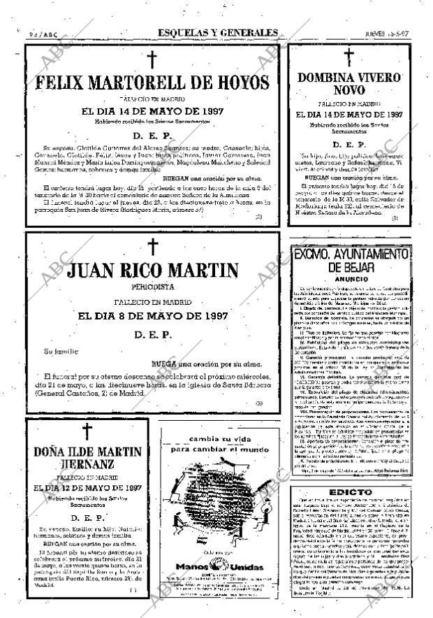 ABC MADRID 15-05-1997 página 94