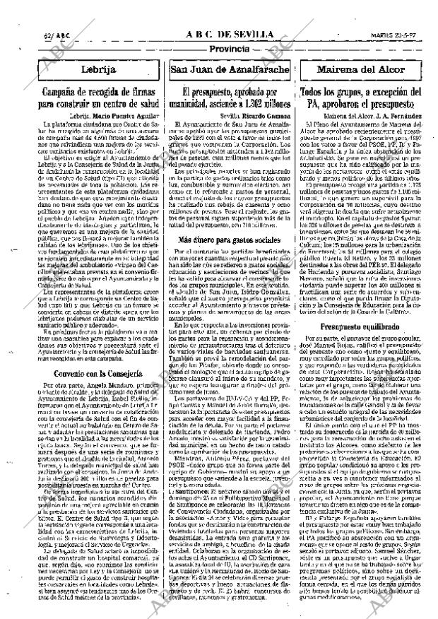 ABC SEVILLA 20-05-1997 página 62