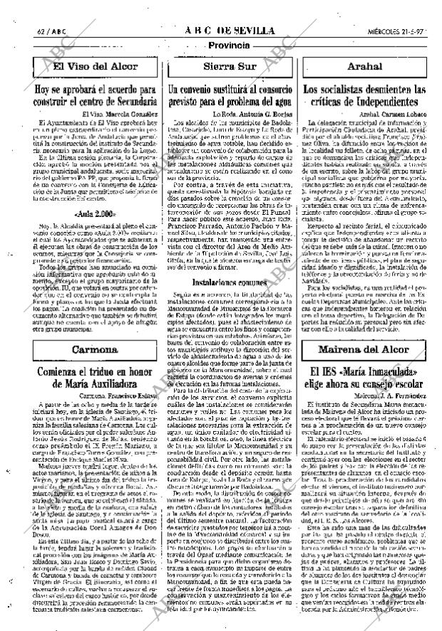 ABC SEVILLA 21-05-1997 página 62