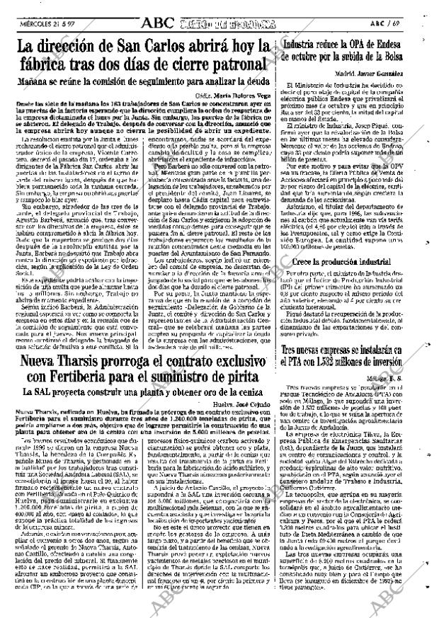 ABC SEVILLA 21-05-1997 página 69