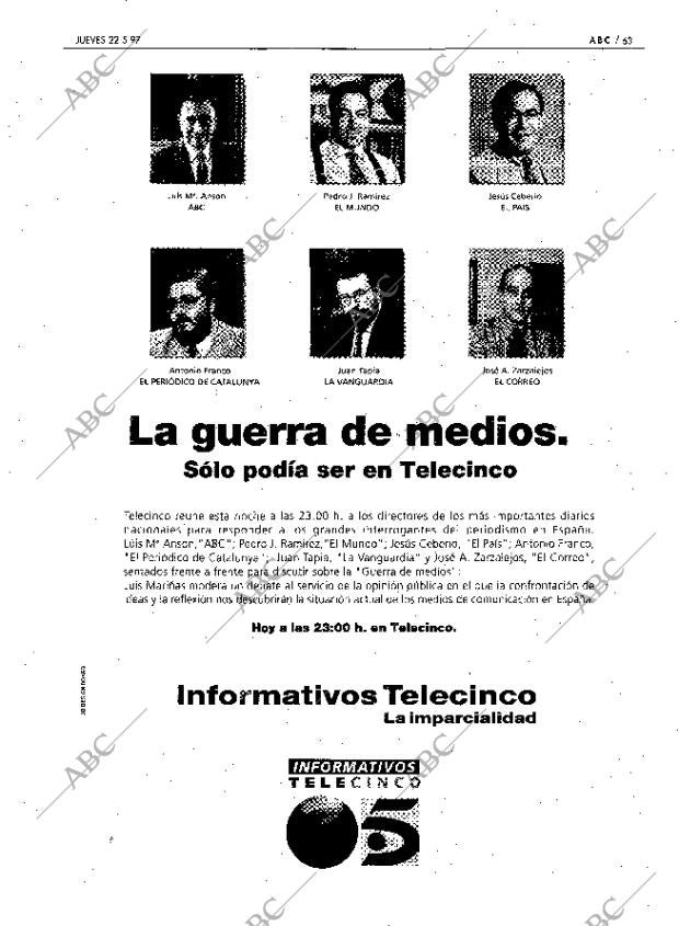 ABC MADRID 22-05-1997 página 63