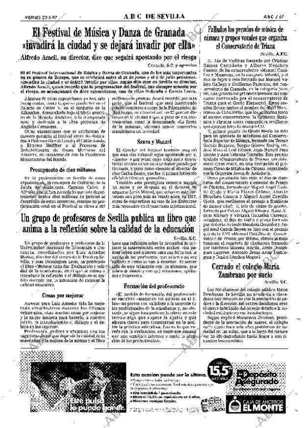 ABC SEVILLA 23-05-1997 página 67