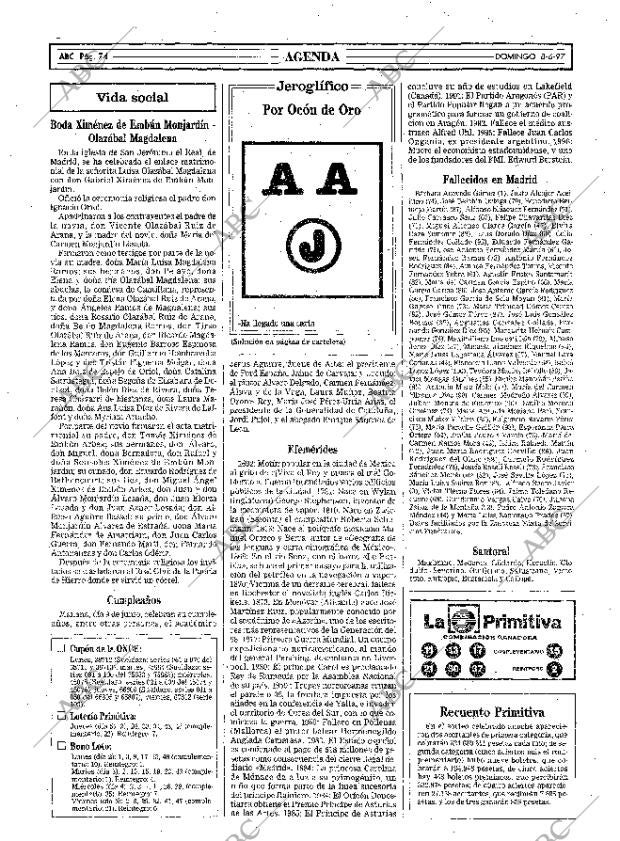 ABC MADRID 08-06-1997 página 74