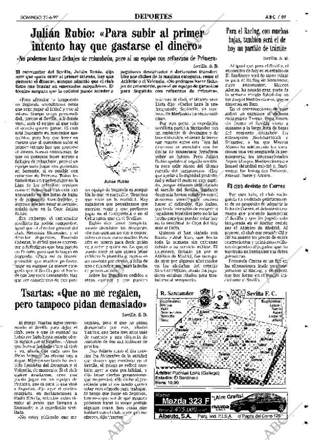 ABC SEVILLA 22-06-1997 página 89