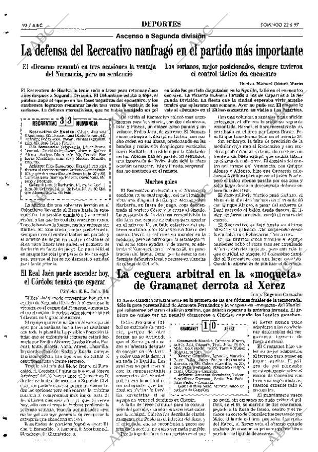 ABC SEVILLA 22-06-1997 página 92