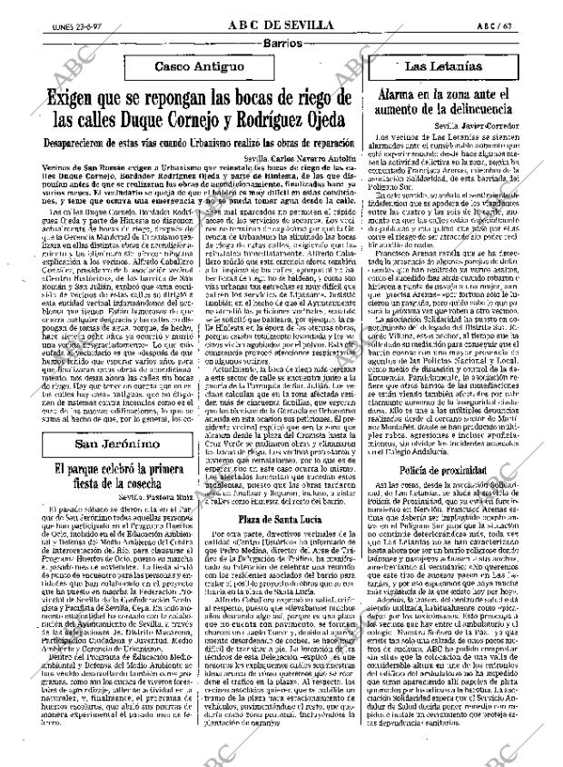 ABC SEVILLA 23-06-1997 página 63