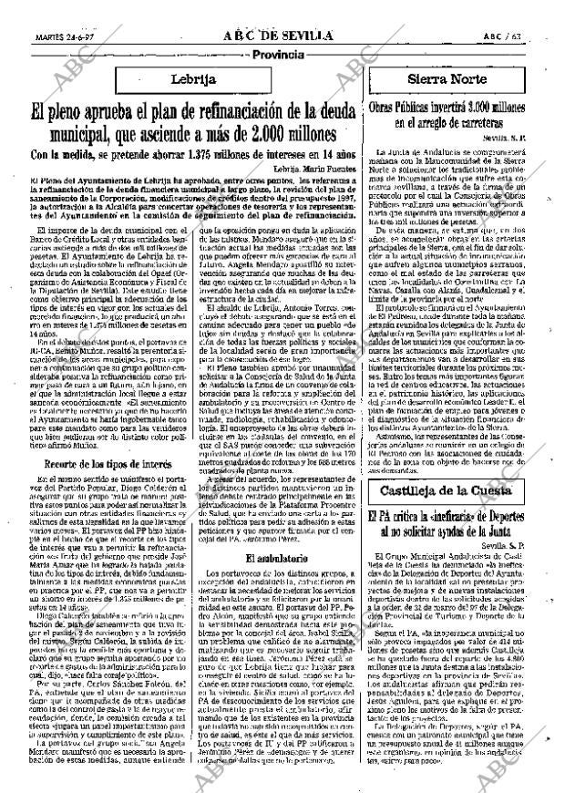 ABC SEVILLA 24-06-1997 página 63