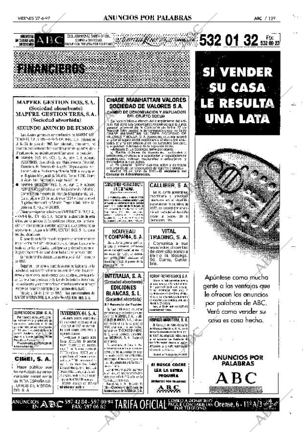 ABC MADRID 27-06-1997 página 129