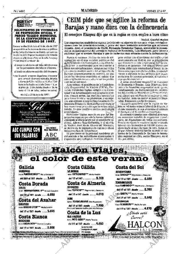 ABC MADRID 27-06-1997 página 74